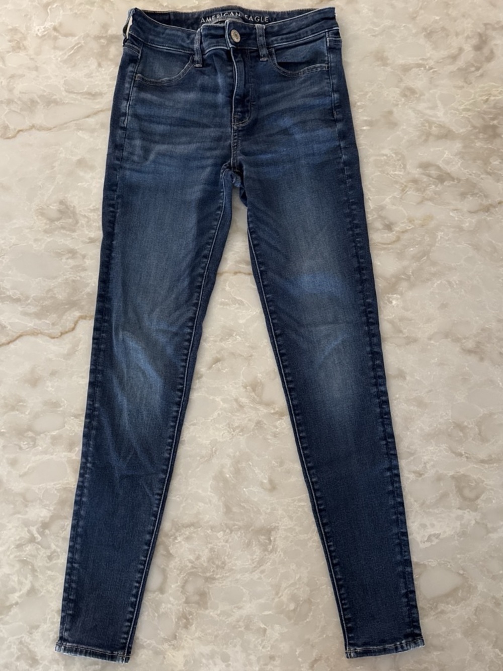 American Eagle Next Level Stretch Skinny Jeans in Blue Waist 4 Long